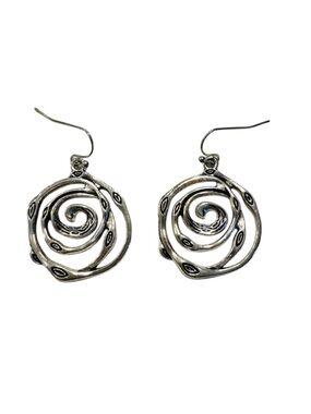 NWOT Silver Accent Swirl Hanging Dangling Pierced Earrings